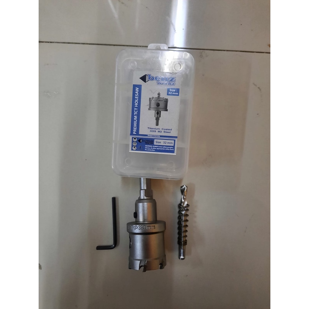 Hole Saw TCT BENZ WERKZ HoleSaw Carbide TCT untuk Stailess baja Pembolong Besi - 32mm
