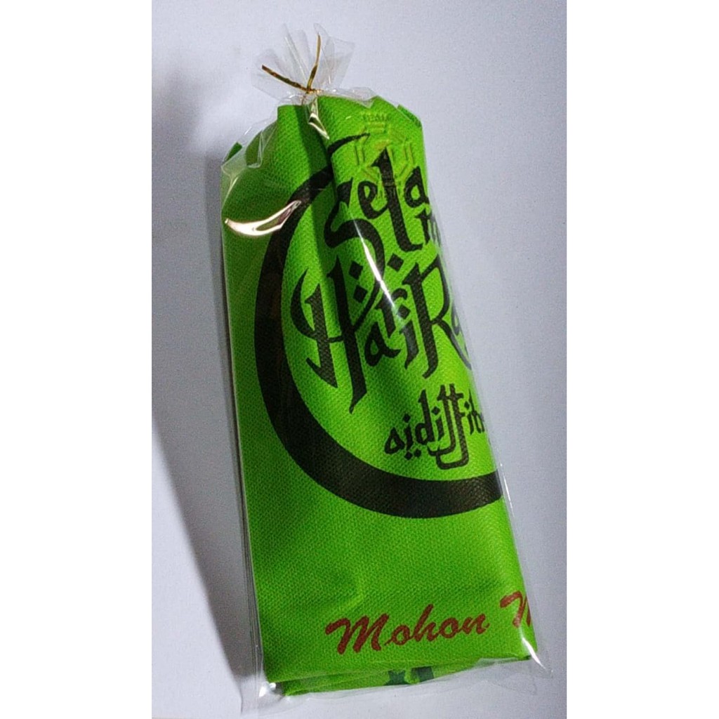 

tas selamat hari raya idul fitri hijau motif masjid souvenir hadiah