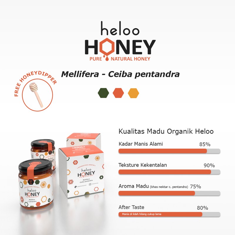 

Madu Asli Heloo Honey 450gr Ceiba Pentandra 100% Pure Natural Honey