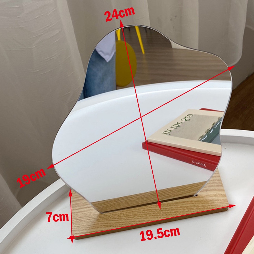 Cermin Meja Kaca Make Up Mirror Bentuk unik dan elegant minimalis modern Korean Style irregullar Cermin Tidak Teratur Sederhana Cermin Makeup Desktop Rumah Dekorasi Akrilik Cermin Berdiri Korean style Makeup Mirror Ins Irregular Acrylic Decorative Mirror
