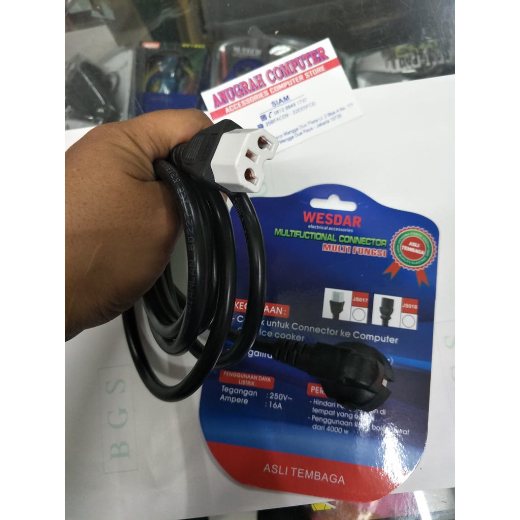 KABEL POWER CORD EU PLUG AC- CPU komputer 1.5m DAN RICE COOKER