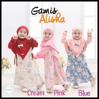 Set Gamis + Hijab Anak Usia 6Bln-6Thn Gamis Alisha By Cutiepiekids