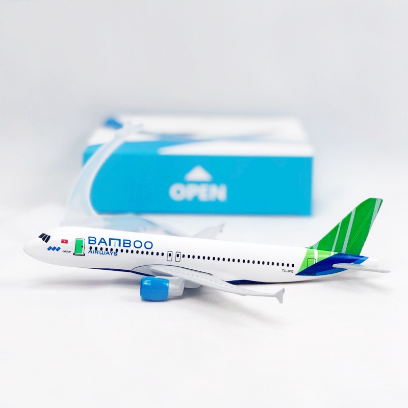 Miniatur Diecast Pesawat Terbang Airbus A320 Bahan Alloy Ukuran 16CM