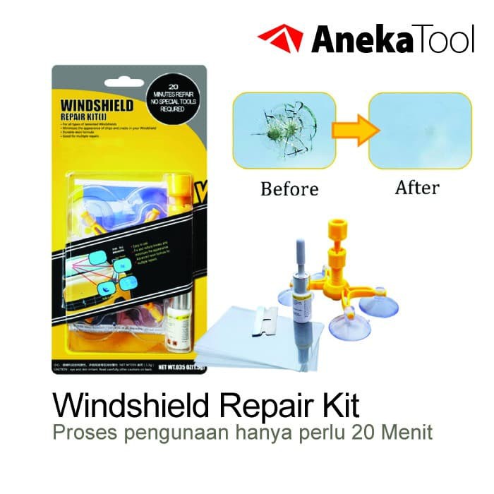 AnekaTool Alat Tambal Kaca Mobil Retak Windshield Repair Kit