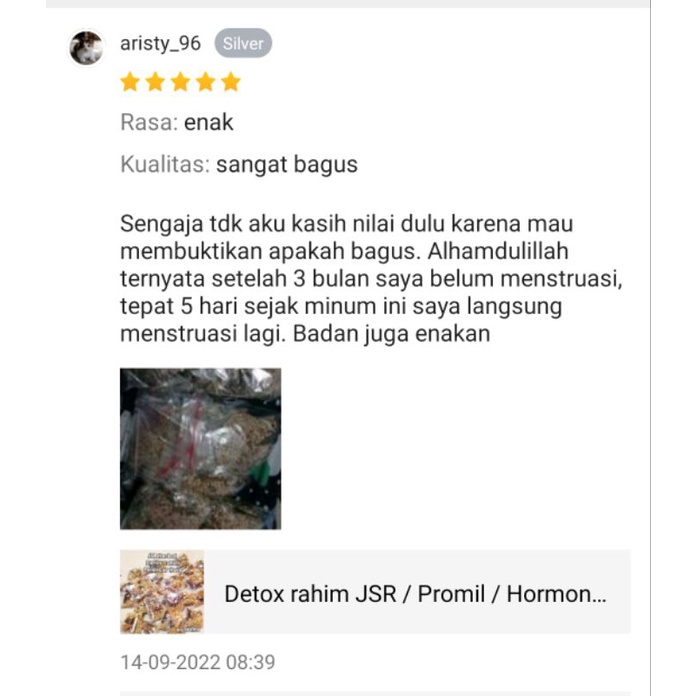 Detox rahim JSR / Promil / Hormonal /Pelancar Haid Special jahe merah,lebih hanggat