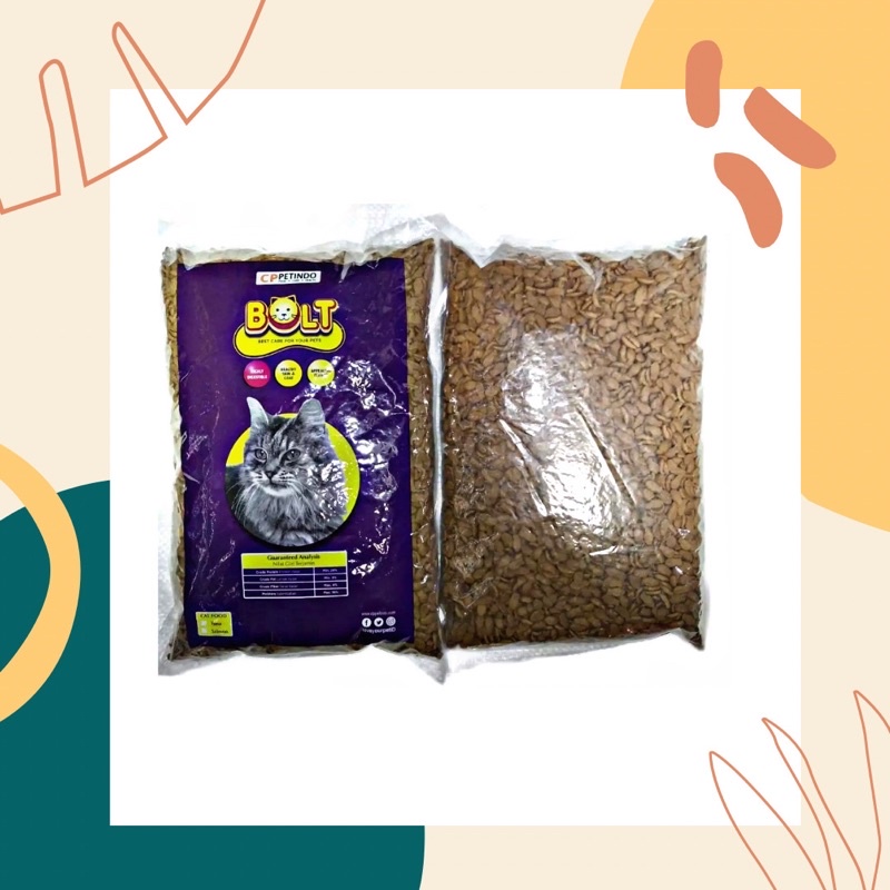 Makanan Kucing 1kg Bolt Cat Food Bolt Repack 1Kg / Bolt Cat Food 1Kg