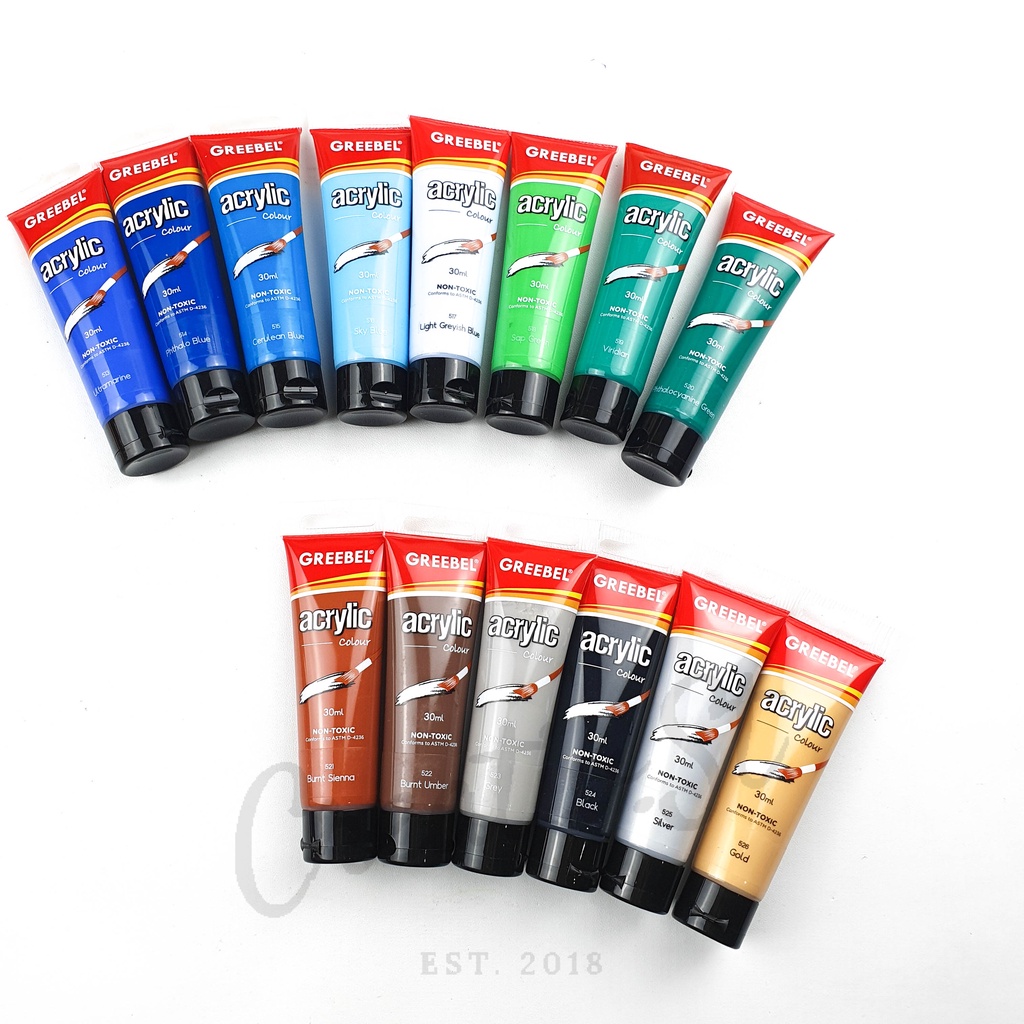 

Greebel Acrylic 30 Ml Paint Acrylic Colour Part 2 Satuan Cat Lukis Akrilik