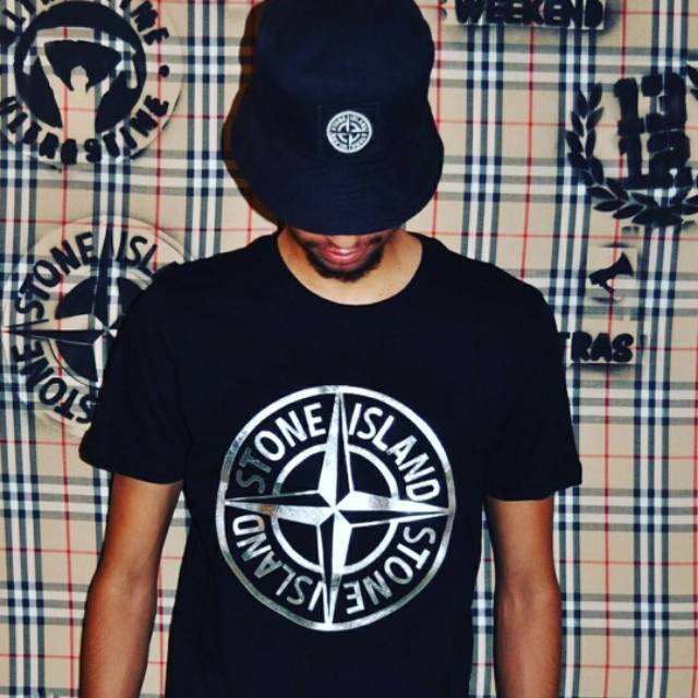 Tshirt baju kaos stone island real pict hitam persija jakrta persib bandung