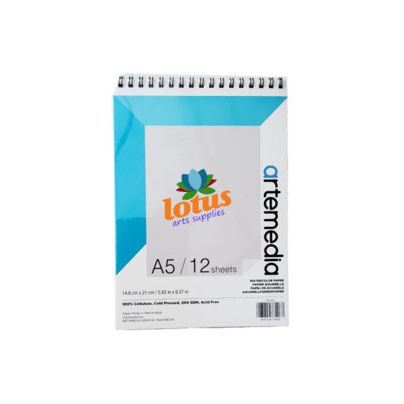 

Artemedia Watercolor Book A5 Wire bound Sketchbook 200gsm 12 Sheets