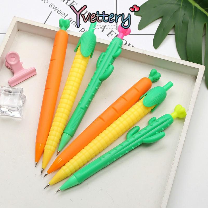 

❤️Pensil MEKANIK Lucu Wortel Kaktus Jagung Pensil Otomatis 0.5/0.7mm Aktivitas Pensil Kartun Lembut Karet Tekan Pena