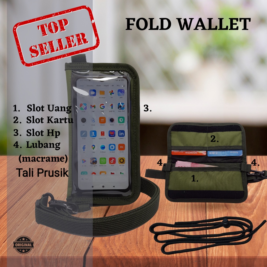 Sako Fold Wallet Fanteus Hanging Dompet Hp Dan Kartu Multifungsi