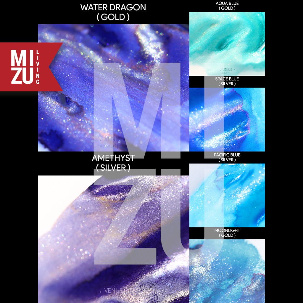 TRAMOL GOLD SERIES 25ml SHIMMERING Fountain Pen INK Tinta Glitter Emas Perak