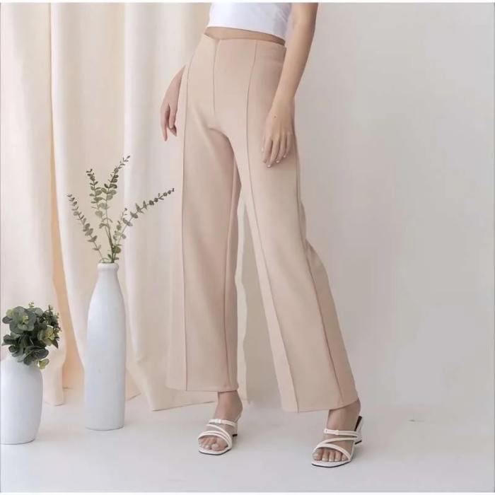 Celana Kulot Highwaist Wanita Kekinian  Pants Kulot Scuba Premium