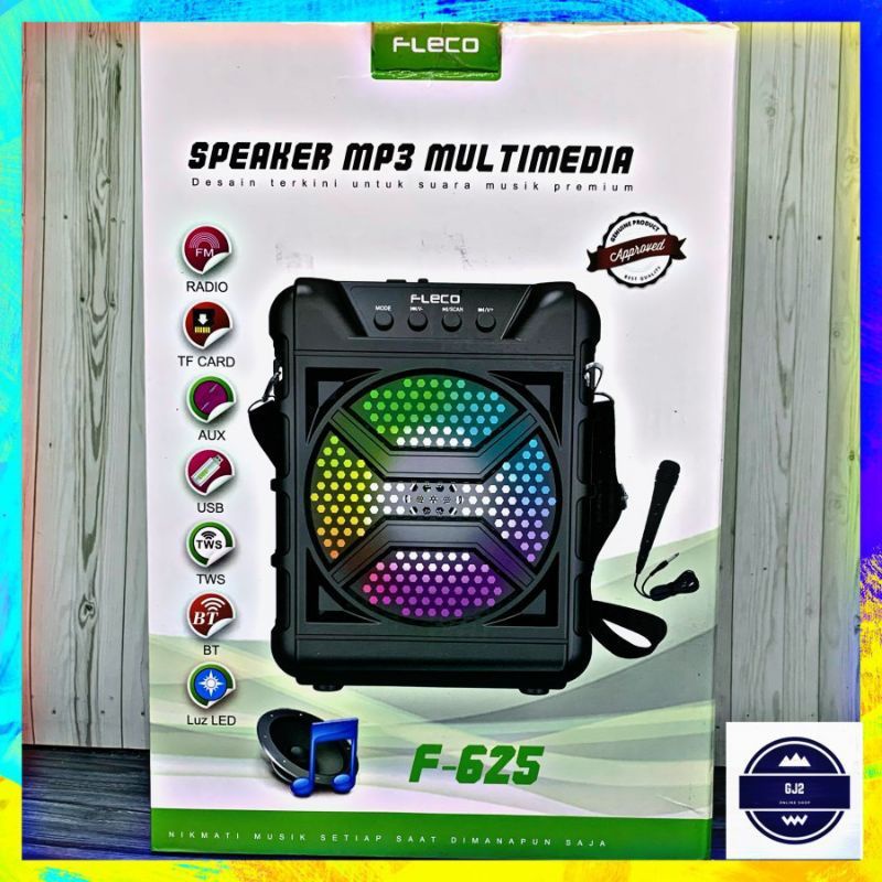 Speaker Fleco F-625/F - 622/F-623 karaoke Bluetooth Bonus Microphone