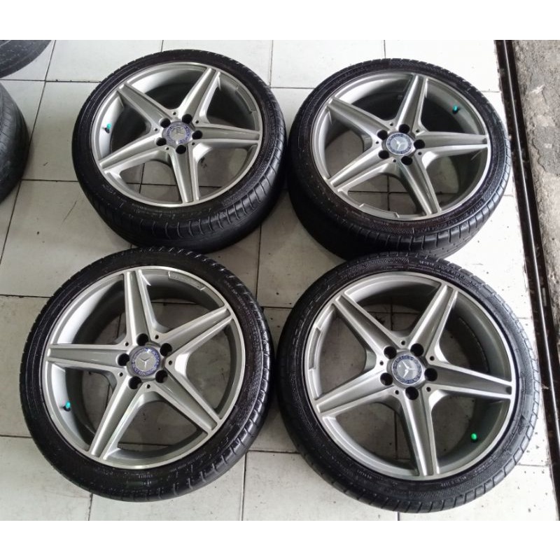 Velg Mobil Second Replika AMG Ring 18 H5x112 + Ban Phi 225 40 r18 Buat Ertiga Brv Accord Mercy