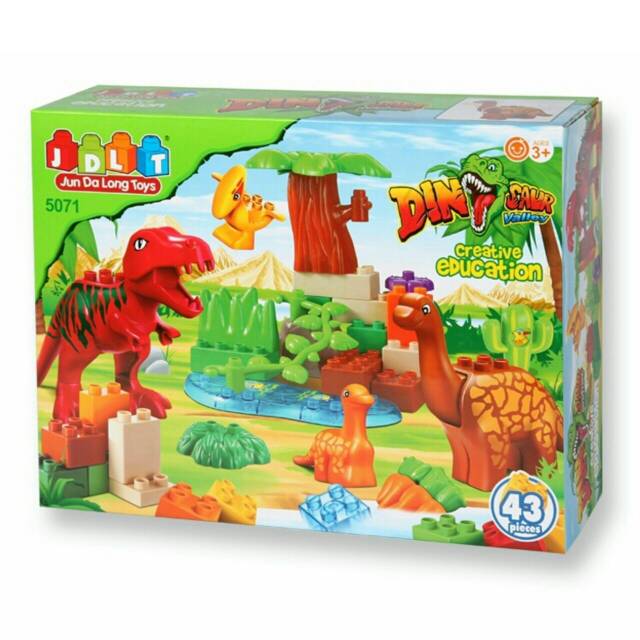 JDLT Blocks Dinosaur Valley 5071. Lego/Duplo/Blok Besar Dino