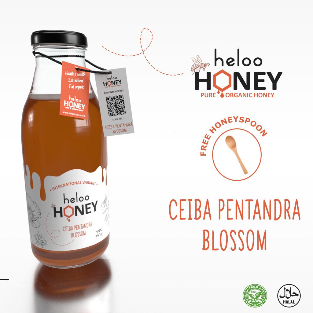 

Madu Murni Organik Heloo Raw Honey 450g Ceiba pentandra 100% Pure Natural Organic Asli Minuman Alami
