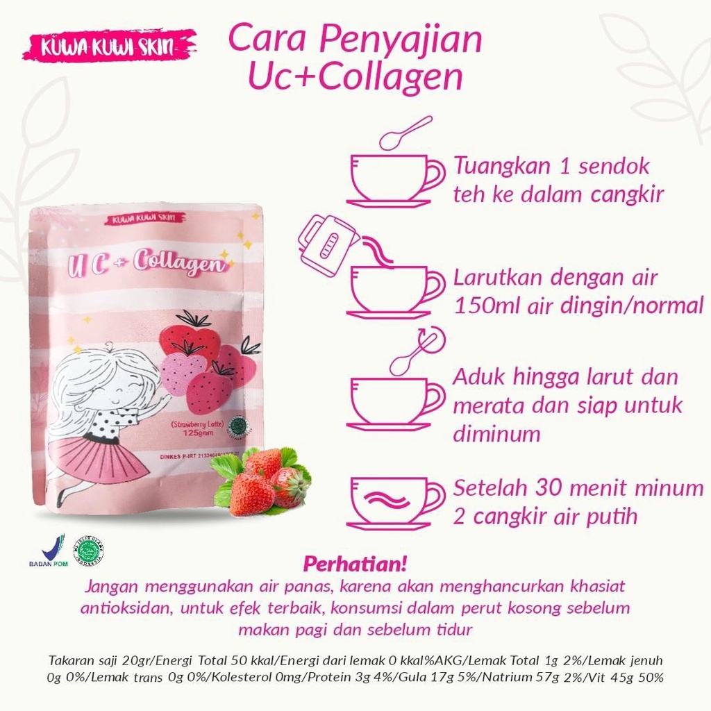 Susu Pemutih UC+COLLAGEN BERBARCODE Pencerah Kulit Wajah Tubuh Badan dan Kesehatan