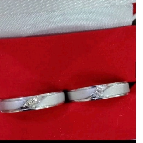 Satu Cincin kawin perak berlian pesanan