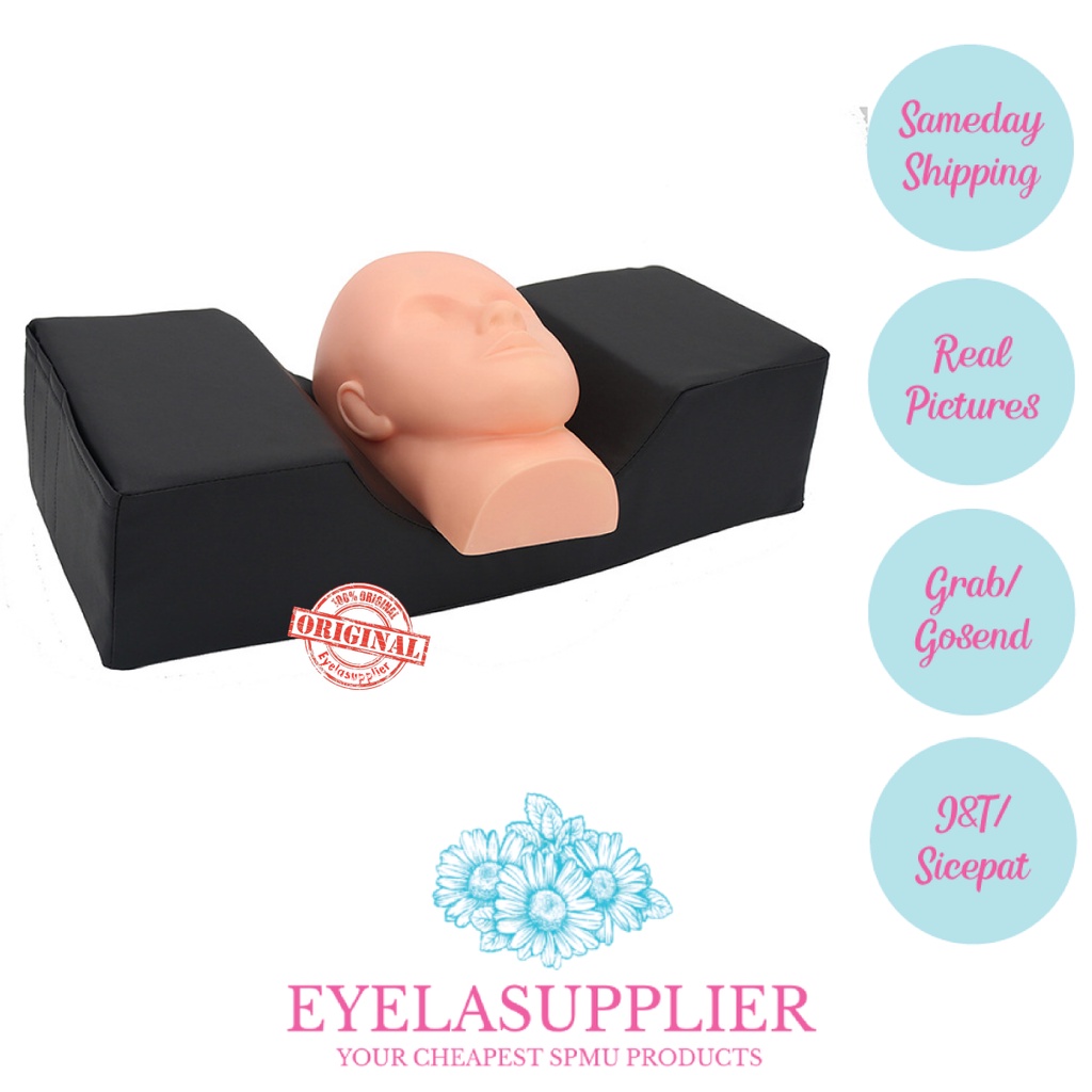 Bantal  U-shape Ergonomis Pillow Eyelash Extension Bentuk U Tatakan Penyangga Leher  Studio Salon Sambung Bulumata Bahan Beludru Flanel Premium Memory Foam Latex Busa