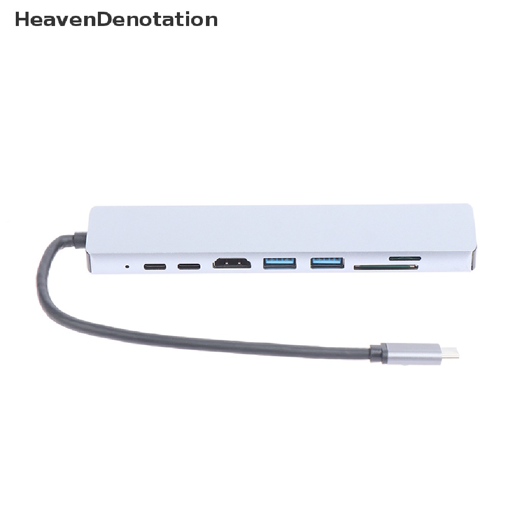 (Heavendenotation) 8 In 1 Hub Adapter Multi Port Usb 3.0 Tipe-C Ke Hdmi 4k