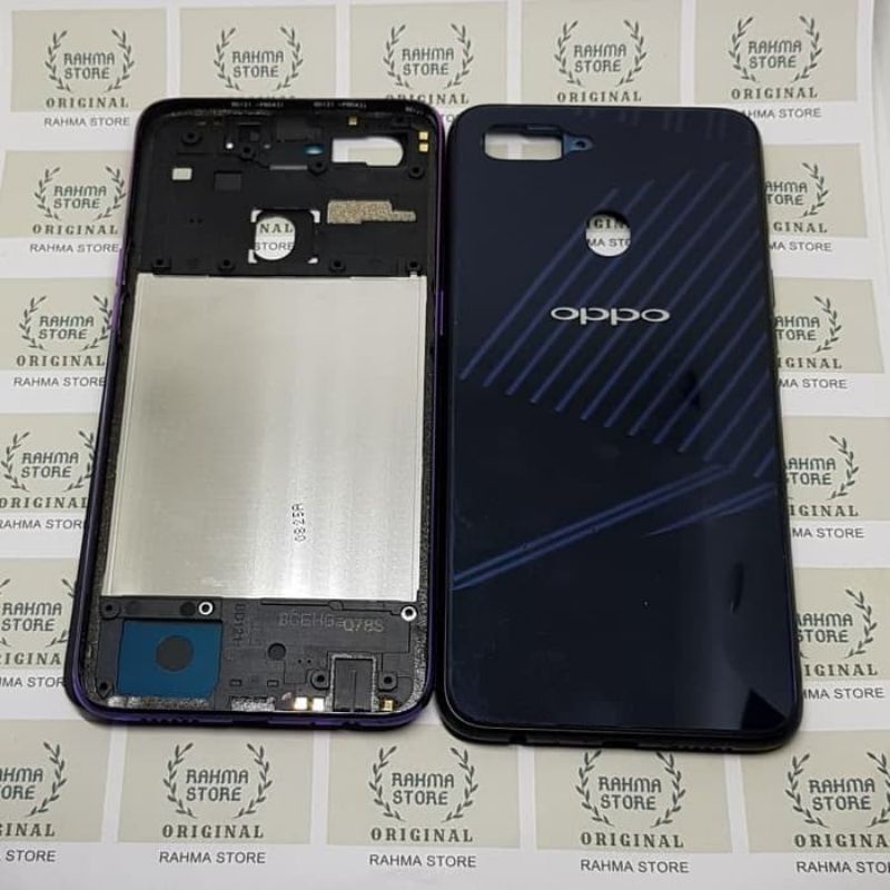 Kesing Casing Housing Fullset Tulang Tengah Bezzel Bazzel Backdoor Oppo F9 Original