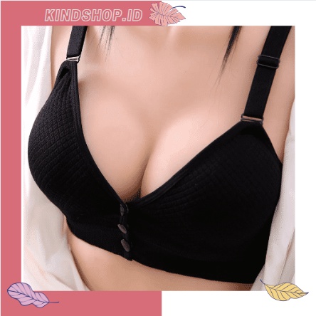 KINDSTORE❤ |  Button-Maternity Nursing Bra Dengan Kancing/Bra Menyusui Postpartum Menyusui Empuk Mulus dengan Bantalan Dapat Dilepas