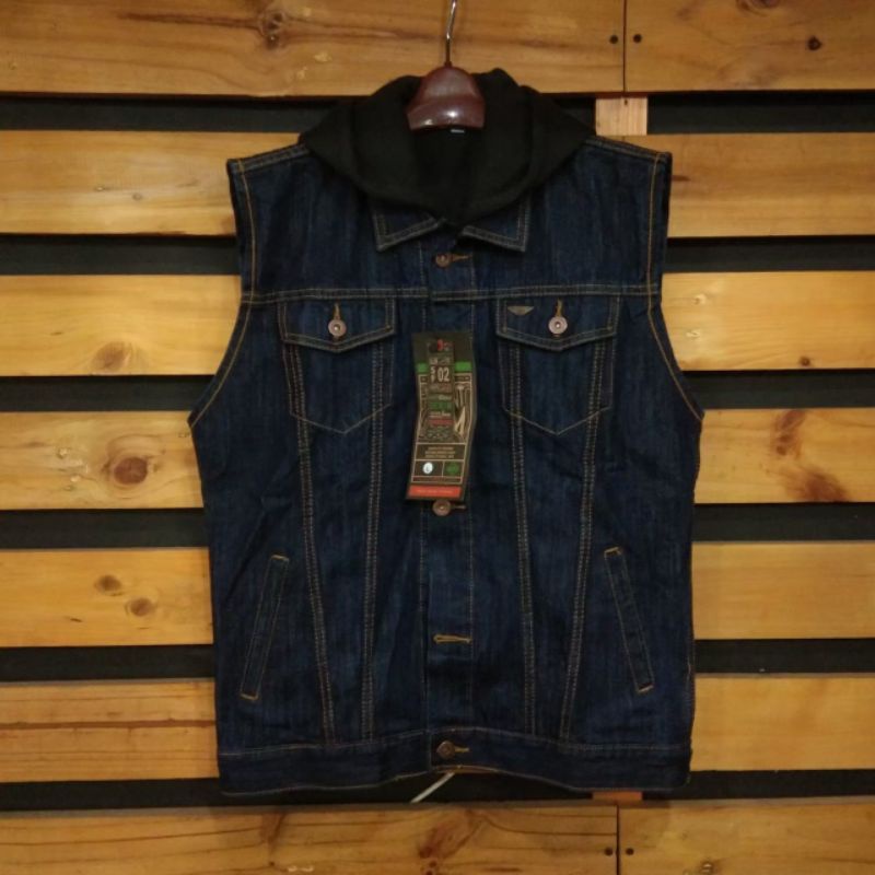 JEANS ROMPI PRIA DENIM VEST MOTOR PELINDUNG DADA