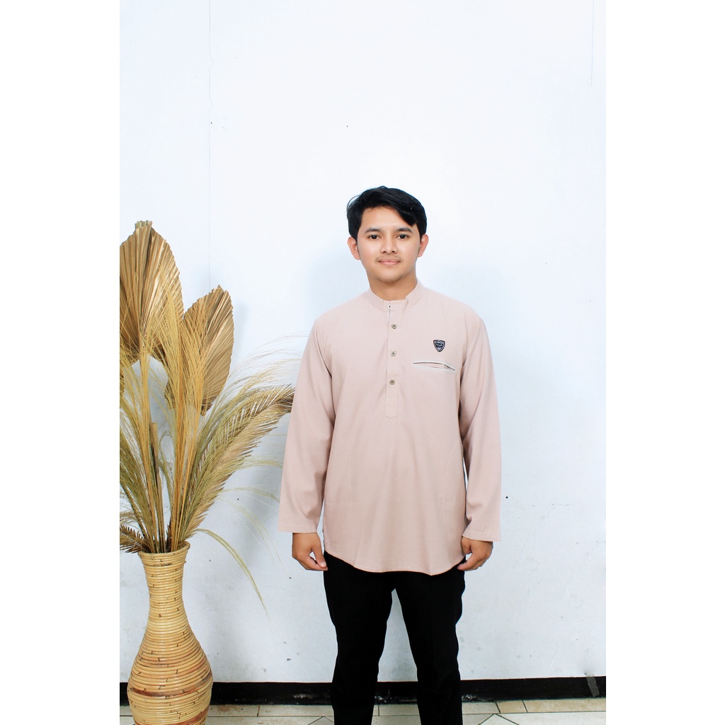 Baju Koko Pria Muslim Dewasa/Koko Kurta Lengan Pendek &amp; Panjang Matt Katun Adem Tebal