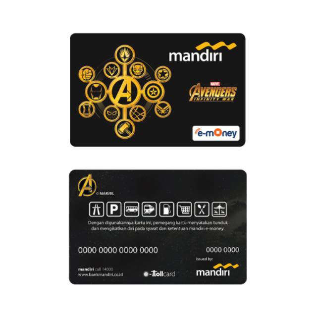 Mandiri eMoney AVENGERS INFINITY ORI /Like eTOLL Tapcash Flazz or Brizzi