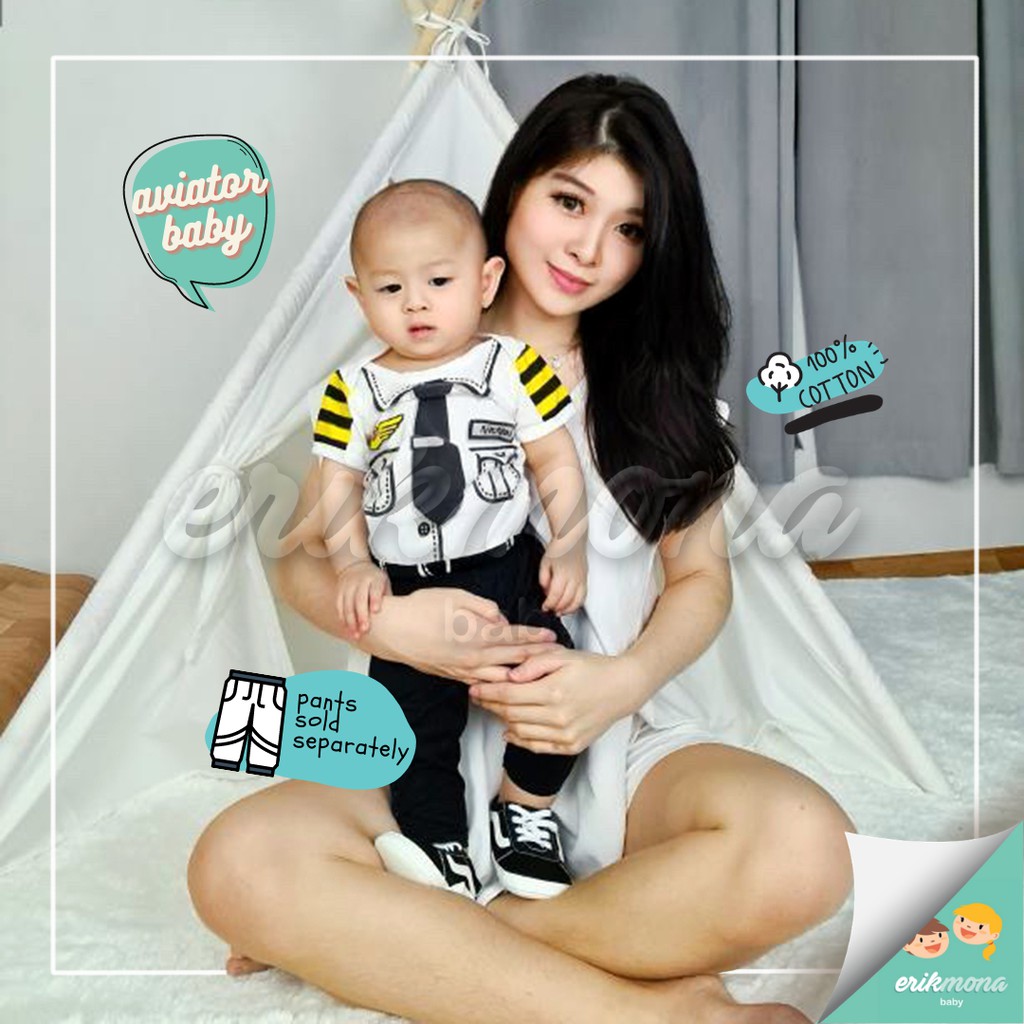 ♥︎ baju bayi jumper bayi lucu ♥︎ model karakter pilot aviator ♥︎