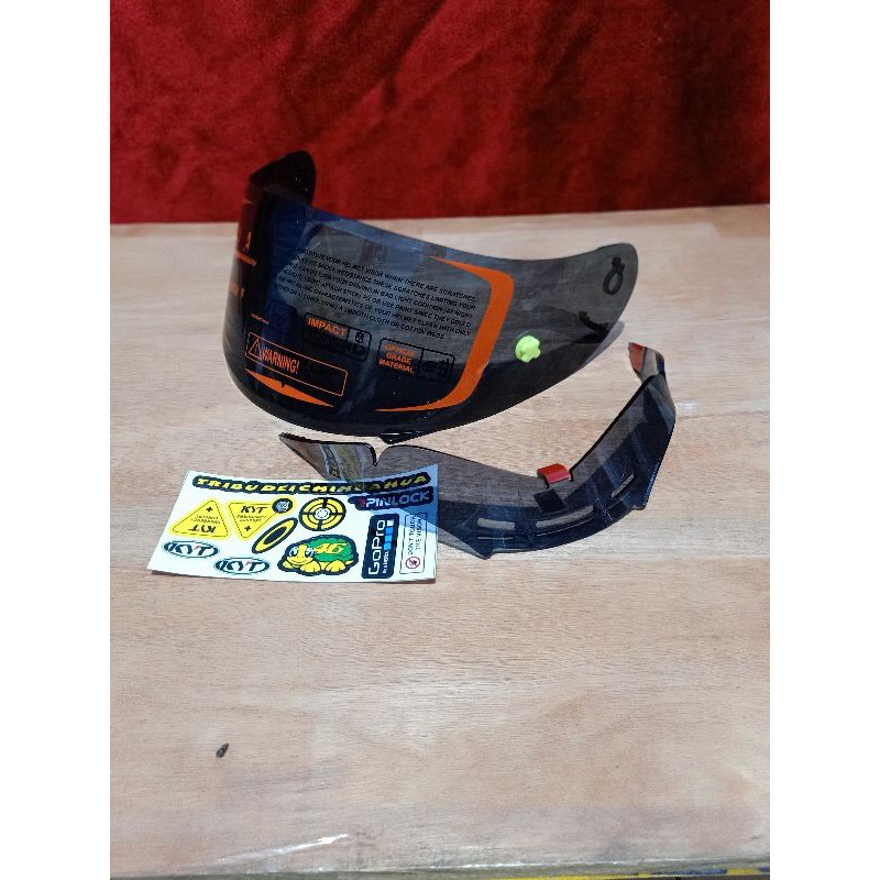 Flat visor KYT rc7 r10 Paket Flat visor +TO Post + Spoiler KYT Rc7 R10 K2R K2RIDER Stiker