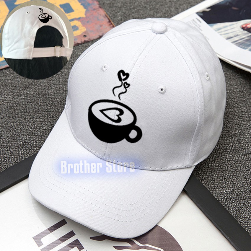 Topi Baseball Coffe Lover White - Black Premium