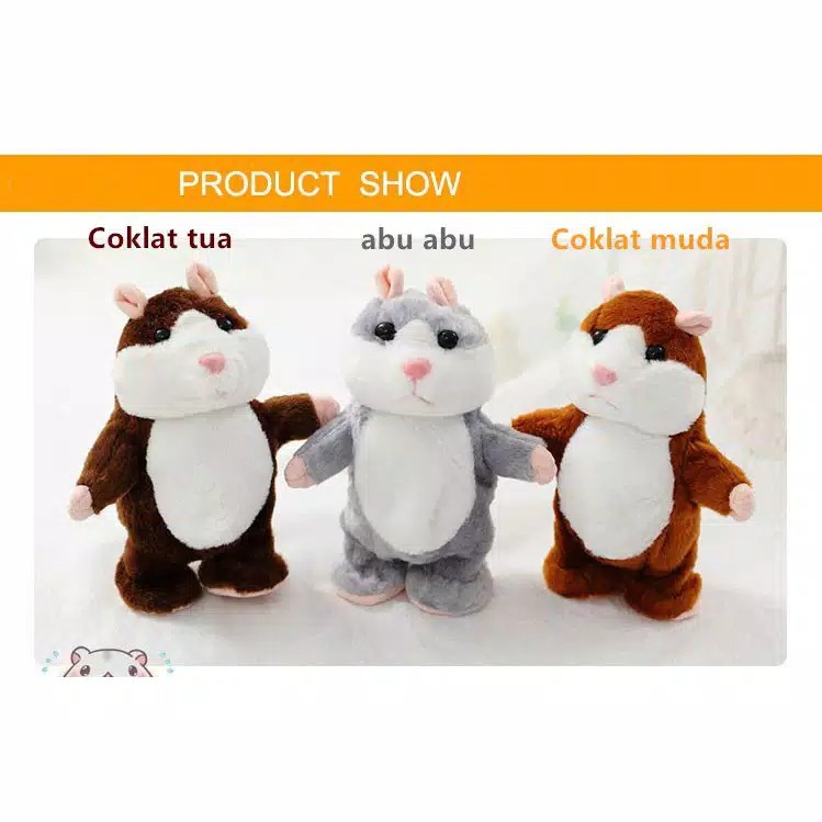 Boneka Hamster Perekam Suara bicara Hamster/mainan anak hamster / talking hamster