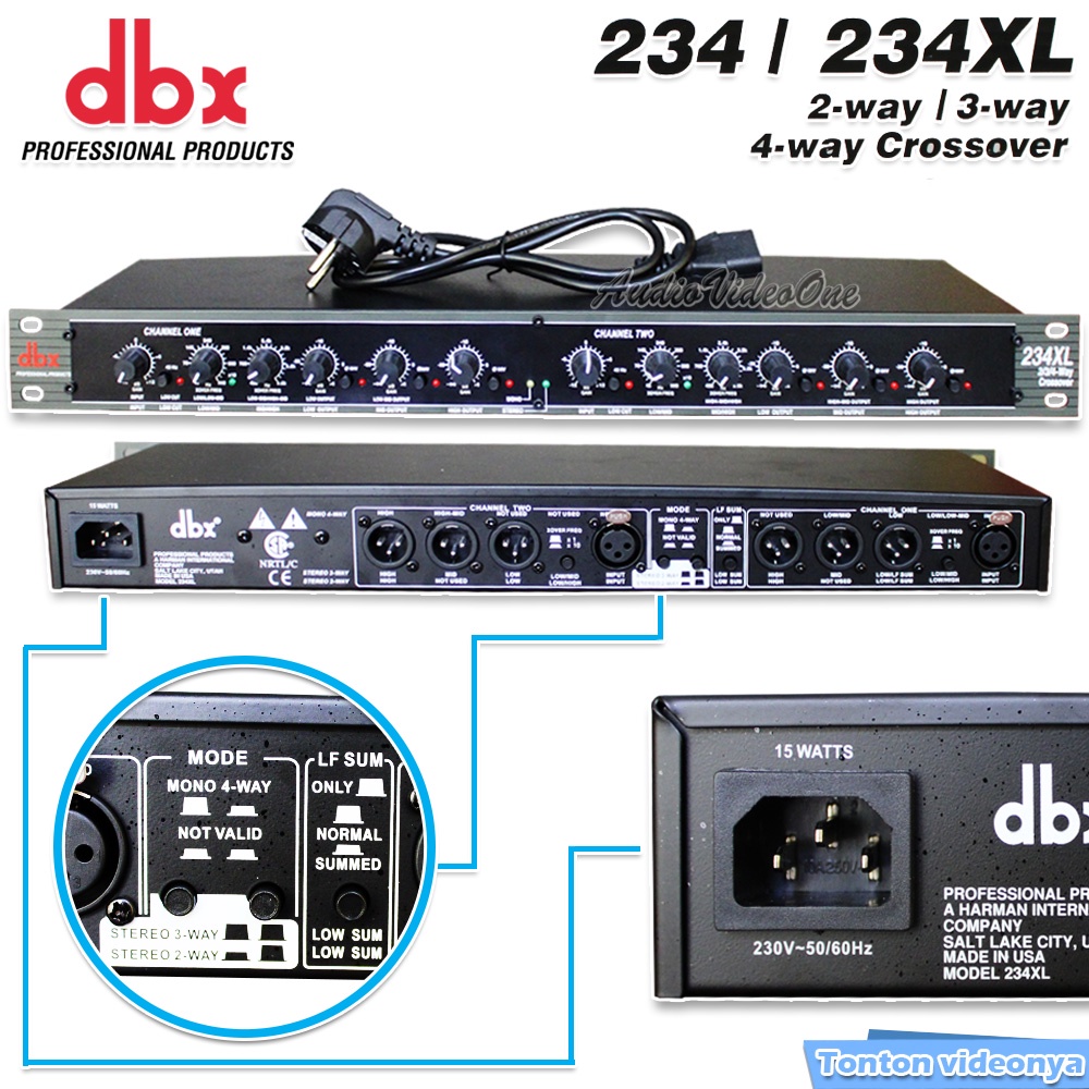 Crossover DBX 234XL 2 Chanel Stereo 2 Way 3 Way Mono 4 Way Krosover dbx Krosofer Audio Sound System