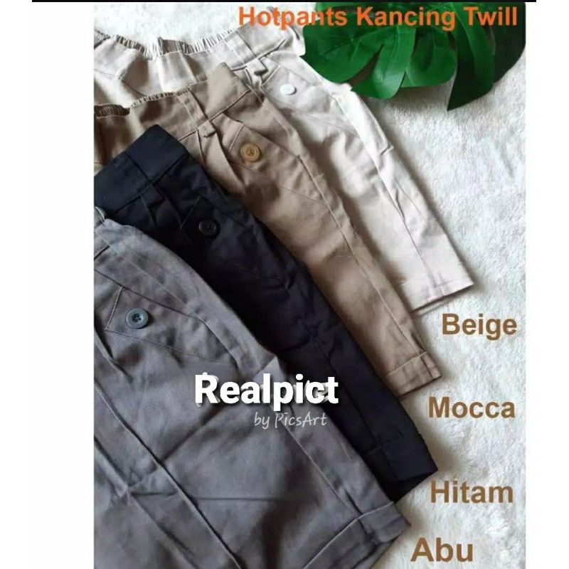 0HOTPANTS KANCING TWILL / CELANA PENDEK KANCING TWILL