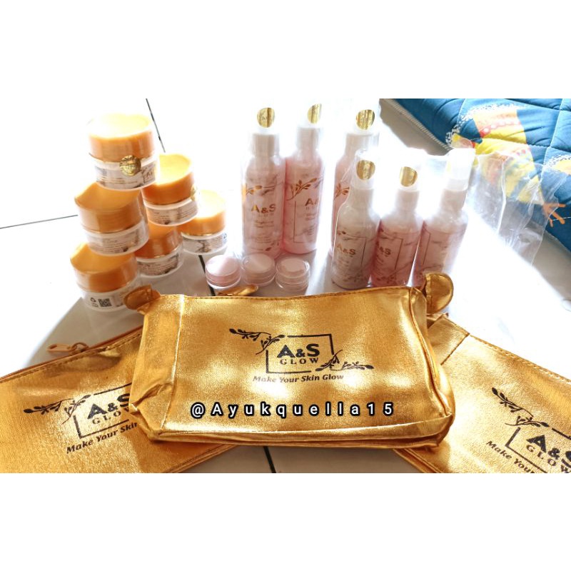 [ORI]FREE EMAS 24K PAKET PREMIUM A&S GLOW PEMUTIH WAJAH BPOM