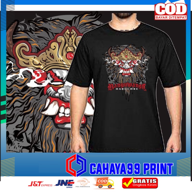Kaos Distro Pria Jaranan Catton Combed 30s Baju Distro Cowok Baju Laki Laki  Kaos Jaranan Buto Banyu
