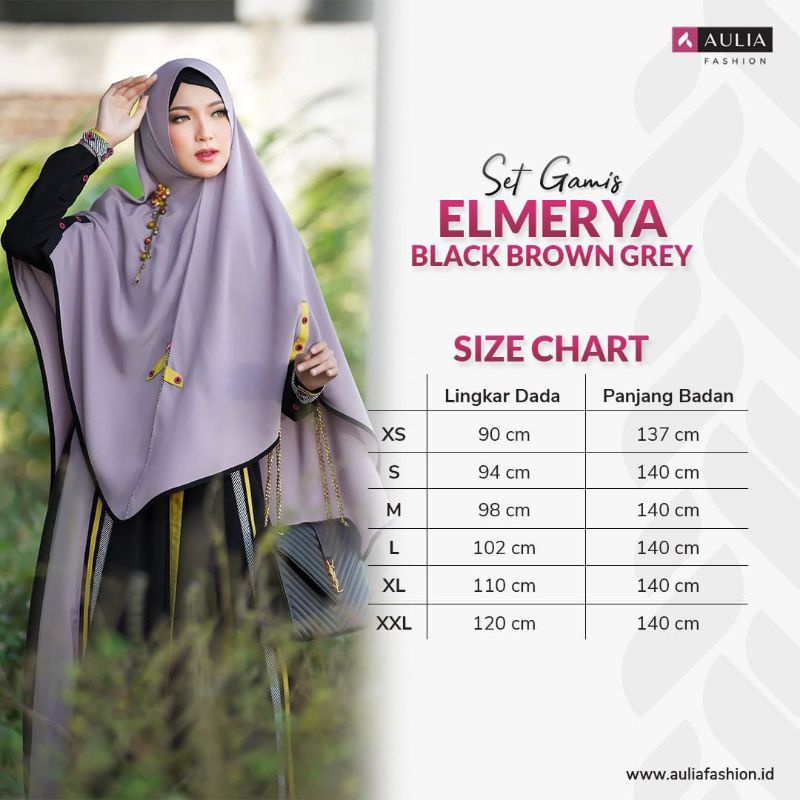 TERBARU 2021 AULIA FASHION SET GAMIS ELMERYA BLACK BROWN GREY