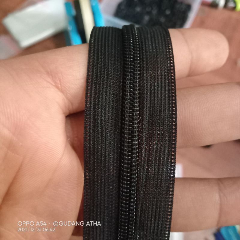 12pcs Sleting Resleting Jepang Invisible Zipper Gamis  25cm /10 inch Lusinan Grosir Murah Berkualitas-Hitam