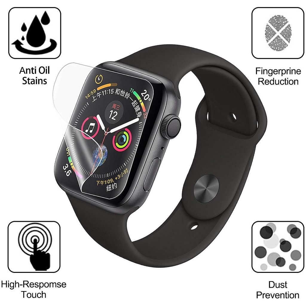 (2 pak) Film Pelindung Layar Cakupan Penuh TPU Tipis kompatibel untuk Apple Watch 45/41/44/40/42/38mm Seri 8/7/SE/6/5/4/3/2/1