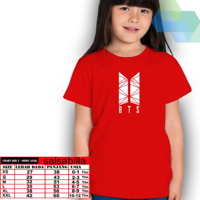 Baju Kaos Anak || Kaos Anak Perempuan || BTS Logo || Atasan Anak || Model Terbaru || HargaMurah