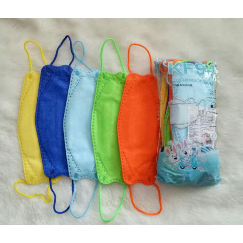 masker kf94 anak repacking isi 10 pcs warna campur