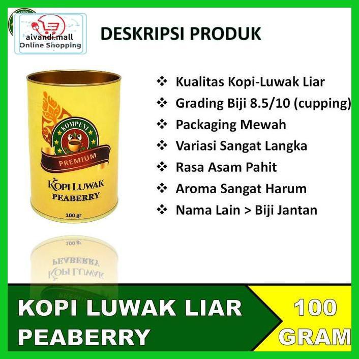 

57Ryr66- Kopi Luwak Liar Peaberry 100Gr (Kopi Lanang / Kopi Jantan) - Biji T7Tfhty-