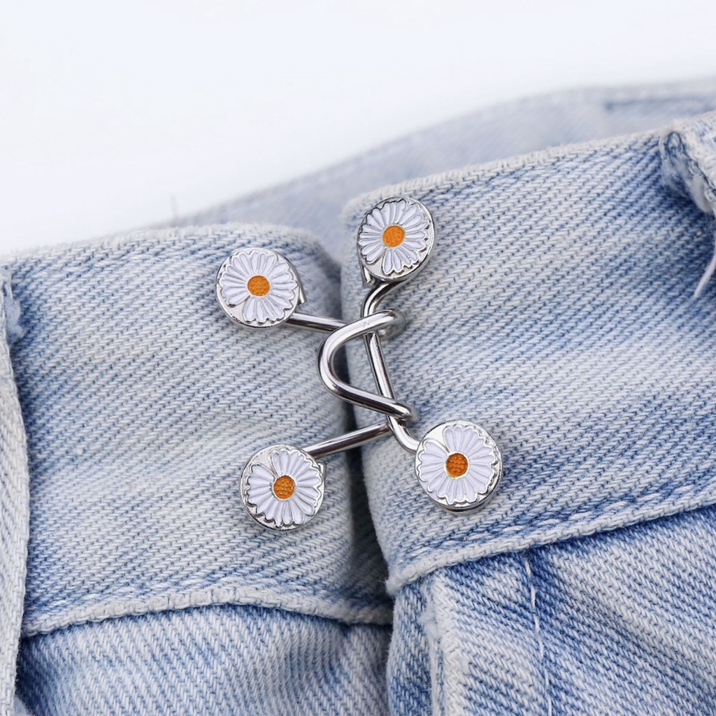 Metal waist jeans pants button down size loose, oversized hook style hook, button snap snap, detachable hook