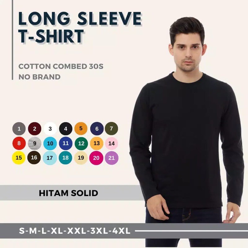 Kaos Lengan panjang Polos khusus harga kodian