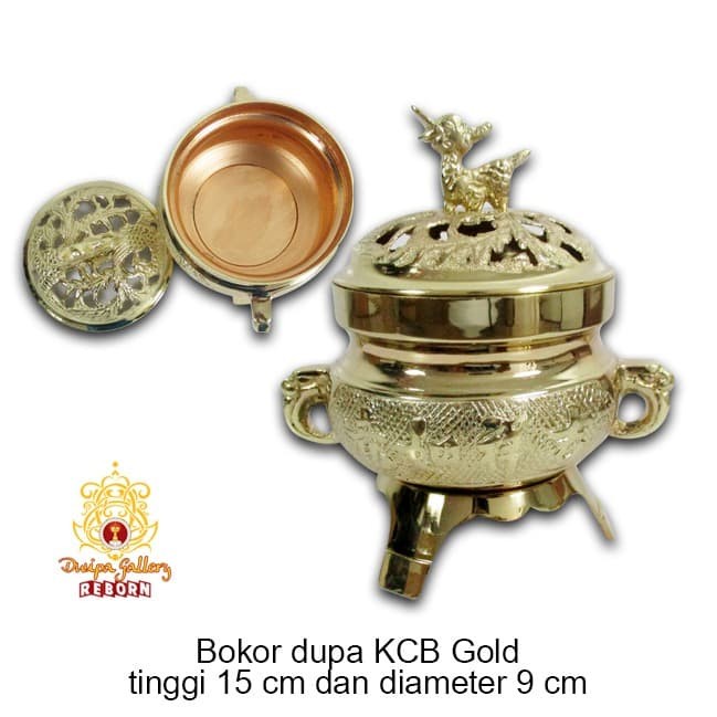 Hiolo (Tempat dupa/ Bokor) Kuningan KCB Gold - 3.75&quot;