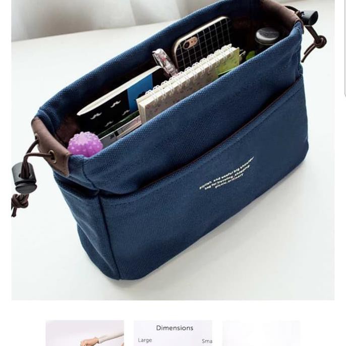 Bag organizer size M, dalaman tas / tas canvas travel.