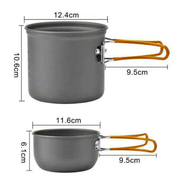 Cooking set DS101 alat masak camping nesting ultralight DS-101 outdoor cookingset