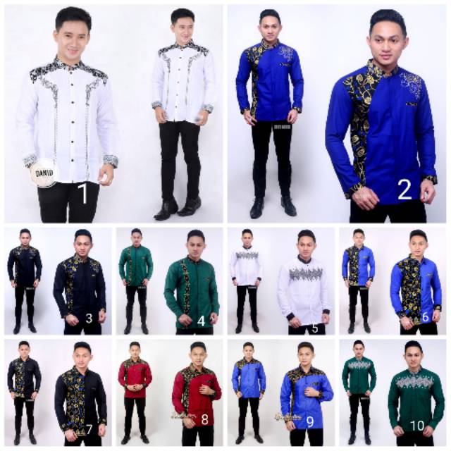 Baju Koko pria dewasa baju muslim modern bordir panjang